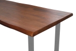Esstisch Baumkante massiv Mango honigfarben 240 x 100 U-Gestell silber CALI