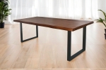 Esstisch Baumkante massiv Mango honigfarben 300 x 100 U-Gestell schwarz CALI