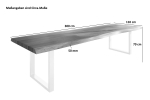 Esstisch Baumkante massiv Akazie natur 300 x 110 U-Gestell Metall silber TITAN