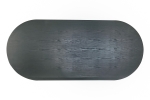 Esstisch 204 x 90 cm Holz Schwarze-Optik gerade Kante oval V-Gestell OVI