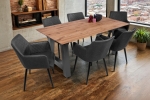 Esszimmertisch Schweizer Kante eckig massiv & geölt Eiche 200x100 silber A-Gestell Lotte