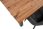 Esszimmertisch Schweizer Kante eckig massiv & geölt Eiche 200x100 silber A-Gestell Lotte