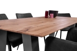 Esszimmertisch Schweizer Kante eckig massiv & geölt Eiche 200x100 silber A-Gestell Lotte