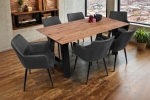 Esszimmertisch Schweizer Kante eckig massiv & geölt Eiche 200x100 schwarz A-Gestell Lotte
