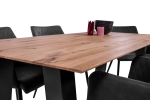 Esszimmertisch Schweizer Kante eckig massiv & geölt Eiche 200x100 schwarz A-Gestell Lotte