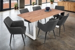 Esszimmertisch Schweizer Kante eckig massiv & geölt Eiche 180x90 weiß U-Gestell Lotte