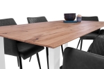 Esszimmertisch Schweizer Kante eckig massiv & geölt Eiche 180x90 weiß U-Gestell Lotte