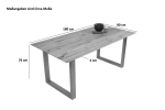 Esszimmertisch Schweizer Kante eckig massiv & geölt Eiche 180x90 weiß U-Gestell Lotte
