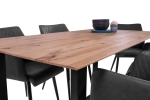 Esszimmertisch Schweizer Kante eckig massiv & geölt Eiche 200x100 schwarz U-Gestell Lotte