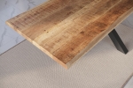 Esstisch Baumkante massiv Mango rough 300 x 100 Spider-Gestell schwarz ATLAS