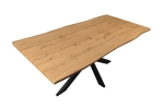 Esstisch Baumkante Holz Nussbaum-Optik 180 x 90 Spider-Gestell schwarz JOSY