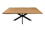 Esstisch Baumkante Holz Nussbaum-Optik 180 x 90 Spider-Gestell schwarz JOSY