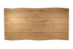 Esstisch Baumkante Holz Wildeiche-Optik 200 x 100 Spider-Gestell silber JOSY
