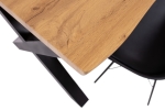 Esstisch Baumkante Holz-Optik Wildeiche 80 x 80 X-Gestell schwarz JOSY
