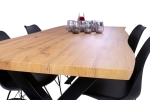 Esstisch Baumkante Holz-Optik Wildeiche 220 x 100 X-Gestell schwarz JOSY