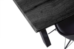Esstisch Baumkante Holz-Optik Grau 160 x 85 X-Gestell schwarz JOSY
