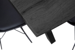 Esstisch Baumkante Holz-Optik Grau 220 x 100 X-Gestell schwarz JOSY