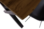 Esstisch Baumkante Holz-Optik Nussbaum 80 x 80 X-Gestell schwarz JOSY