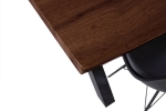 Esstisch Baumkante Holz-Optik Nussbaum 160 x 85 X-Gestell schwarz JOSY