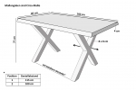 Esstisch Baumkante Holz-Optik Nussbaum 160 x 85 X-Gestell schwarz JOSY