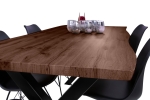Esstisch Baumkante Holz-Optik Nussbaum 180 x 90 X-Gestell schwarz JOSY