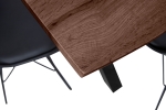 Esstisch Baumkante Holz-Optik Nussbaum 180 x 90 X-Gestell schwarz JOSY