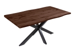 Esstisch Baumkante Holz-Optik Nussbaum 160 x 85 Spider-Gestell schwarz JOSY
