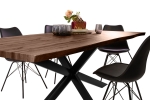 Esstisch Baumkante Holz-Optik Nussbaum 200 x 100 Spider-Gestell schwarz JOSY