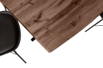 Esstisch Baumkante Holz-Optik Nussbaum 200 x 100 Spider-Gestell schwarz JOSY