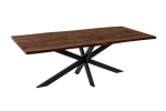 Esstisch Baumkante Holz-Optik Nussbaum 220 x 100 Spider-Gestell schwarz JOSY