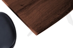 Esstisch Baumkante Holz Nussbaum-Optik 140 x 80 Spider-Gestell weiß JOSY