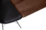 Esstisch Baumkante Holz Nussbaum-Optik 160 x 85 Spider-Gestell weiß JOSY