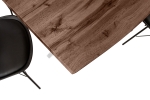 Esstisch Baumkante Holz-Optik Nussbaum 200 x 100 Spider-Gestell weiß JOSY