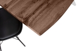 Esstisch Baumkante Holz-Optik Nussbaum 220 x 100 Spider-Gestell weiß JOSY