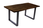 Esstisch Baumkante Holz-Optik Nussbaum 160 x 85 U-Gestell schwarz JOSY