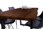 Esstisch Baumkante Holz-Optik Nussbaum 160 x 85 U-Gestell schwarz JOSY