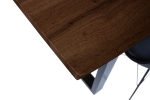 Esstisch Baumkante Holz-Optik Nussbaum 160 x 85 U-Gestell schwarz JOSY