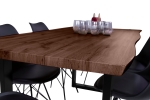 Esstisch Baumkante Holz-Optik Nussbaum 180 x 90 U-Gestell schwarz JOSY