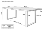 Esstisch Baumkante Holz-Optik Nussbaum 180 x 90 U-Gestell schwarz JOSY