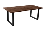 Esstisch Baumkante Holz-Optik Nussbaum 200 x 100 U-Gestell schwarz JOSY