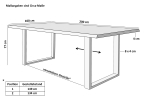 Esstisch Baumkante Holz-Optik Nussbaum 200 x 100 U-Gestell schwarz JOSY
