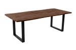 Esstisch Baumkante Holz-Optik Nussbaum 220 x 100 U-Gestell schwarz JOSY