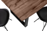 Esstisch Baumkante Holz-Optik Nussbaum 220 x 100 U-Gestell schwarz JOSY