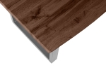 Esstisch Baumkante Holz-Optik Nussbaum 200 x 100 U-Gestell silber JOSY