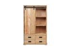 Highboard Baumkante 90 x 45 x 150 cm Akazienholz massiv naturfarben LIAN II