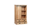 Highboard Baumkante 90 x 45 x 150 cm Akazienholz massiv naturfarben LIAN II