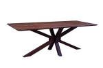Esstisch 240 x 100 cm Akazie massiv kastanienfarben Schweizer Kante Spider-Gestell Holz kastanie ROBERTO