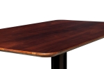 Esstisch 140 x 80 cm Akazie massiv kastanienfarben Schweizer Kante U-Gestell schwarz ROBERTO