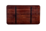Esstisch 140 x 80 cm Akazie massiv kastanienfarben Schweizer Kante U-Gestell schwarz ROBERTO