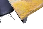 Esstisch Baumkante 200 x 100 cm Mango massiv Bunt U-Gestell Schwarz LIBRO